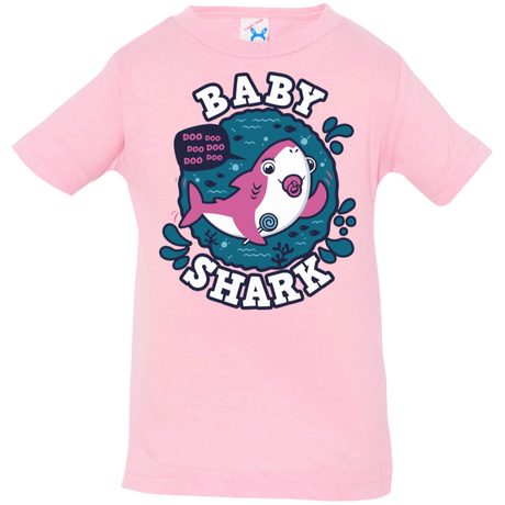 T-Shirts Pink / 6 Months Shark Family trazo - Baby Girl chupete Infant Premium T-Shirt