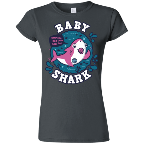 T-Shirts Charcoal / S Shark Family trazo - Baby Girl chupete Junior Slimmer-Fit T-Shirt