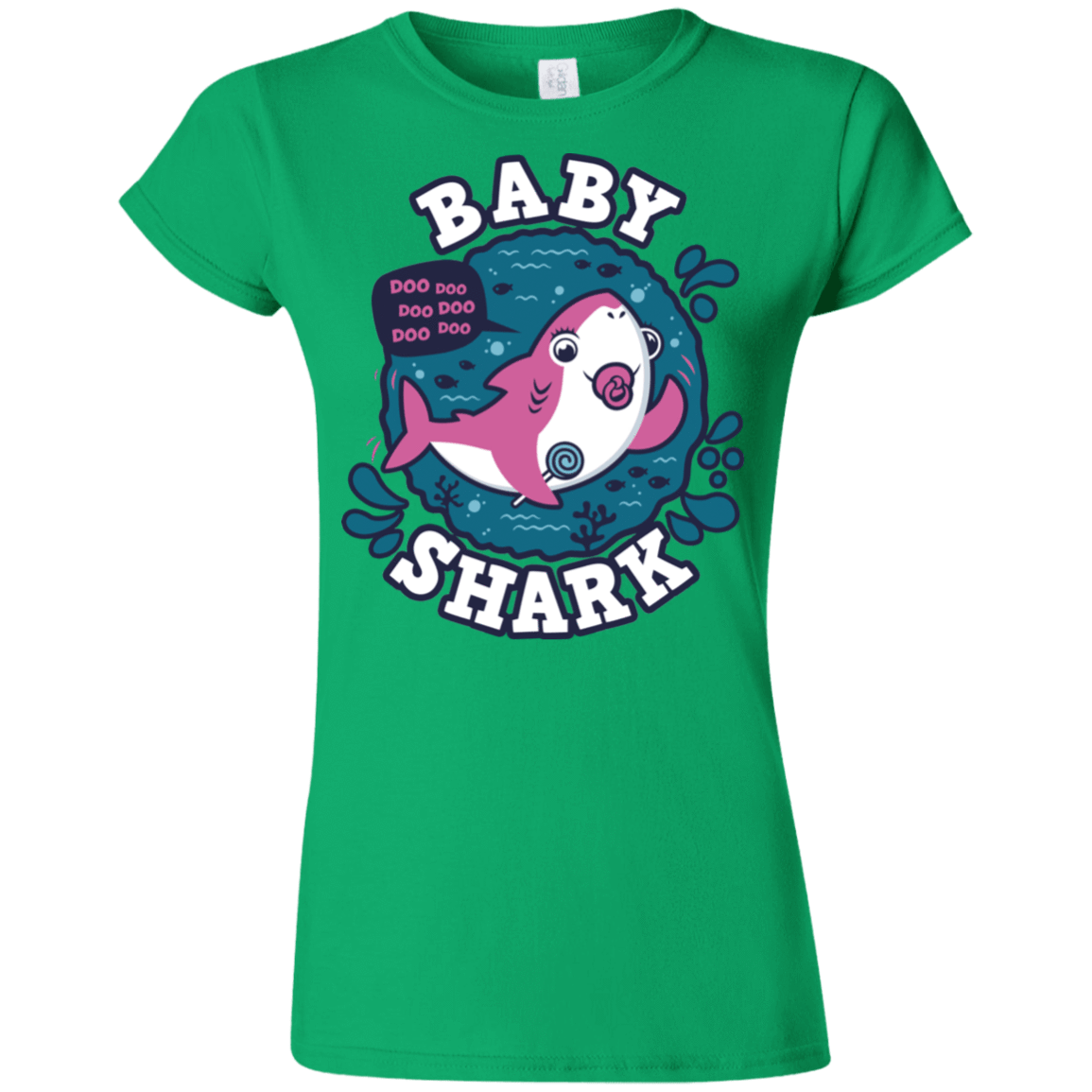 T-Shirts Irish Green / S Shark Family trazo - Baby Girl chupete Junior Slimmer-Fit T-Shirt