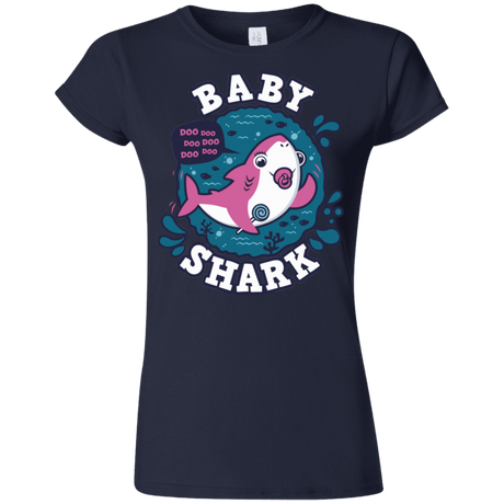 T-Shirts Navy / S Shark Family trazo - Baby Girl chupete Junior Slimmer-Fit T-Shirt