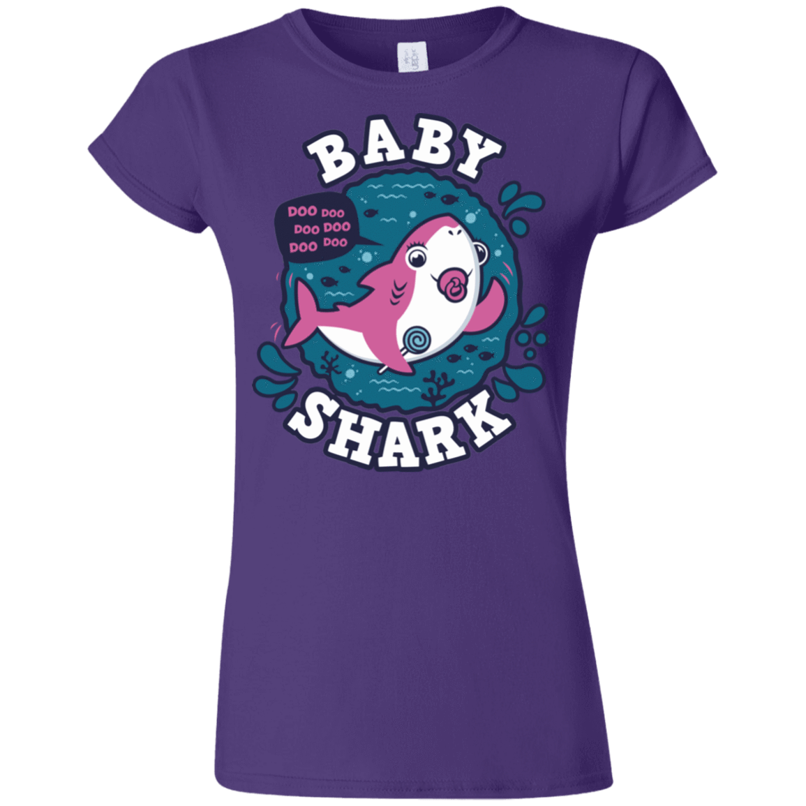 T-Shirts Purple / S Shark Family trazo - Baby Girl chupete Junior Slimmer-Fit T-Shirt