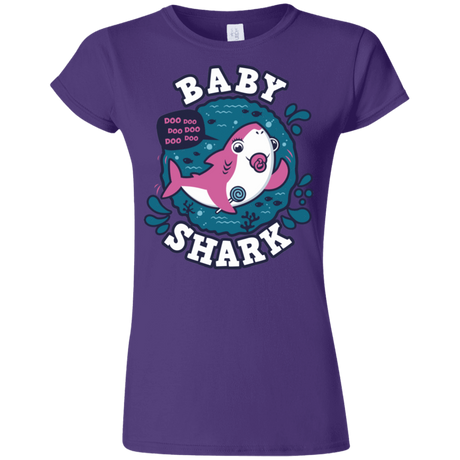 T-Shirts Purple / S Shark Family trazo - Baby Girl chupete Junior Slimmer-Fit T-Shirt