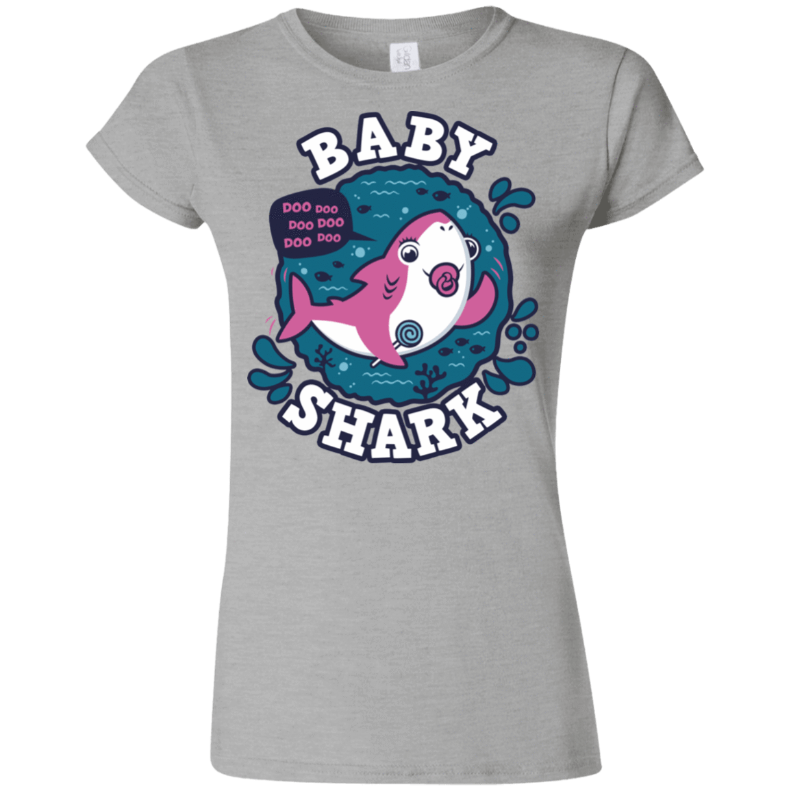 T-Shirts Sport Grey / S Shark Family trazo - Baby Girl chupete Junior Slimmer-Fit T-Shirt