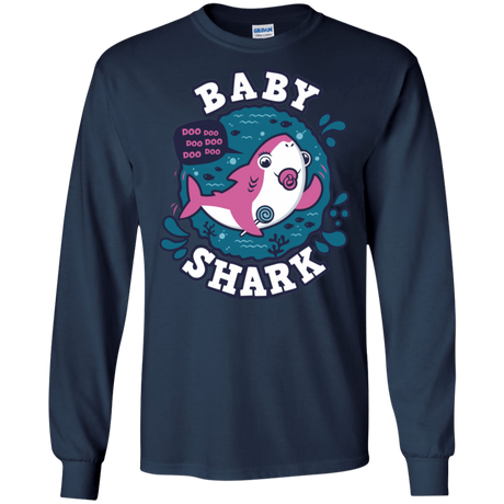 T-Shirts Navy / S Shark Family trazo - Baby Girl chupete Men's Long Sleeve T-Shirt