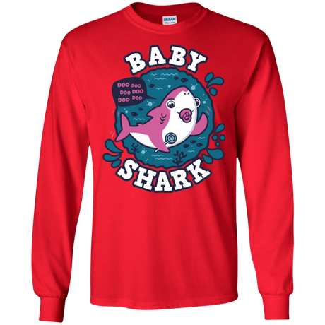 T-Shirts Red / S Shark Family trazo - Baby Girl chupete Men's Long Sleeve T-Shirt