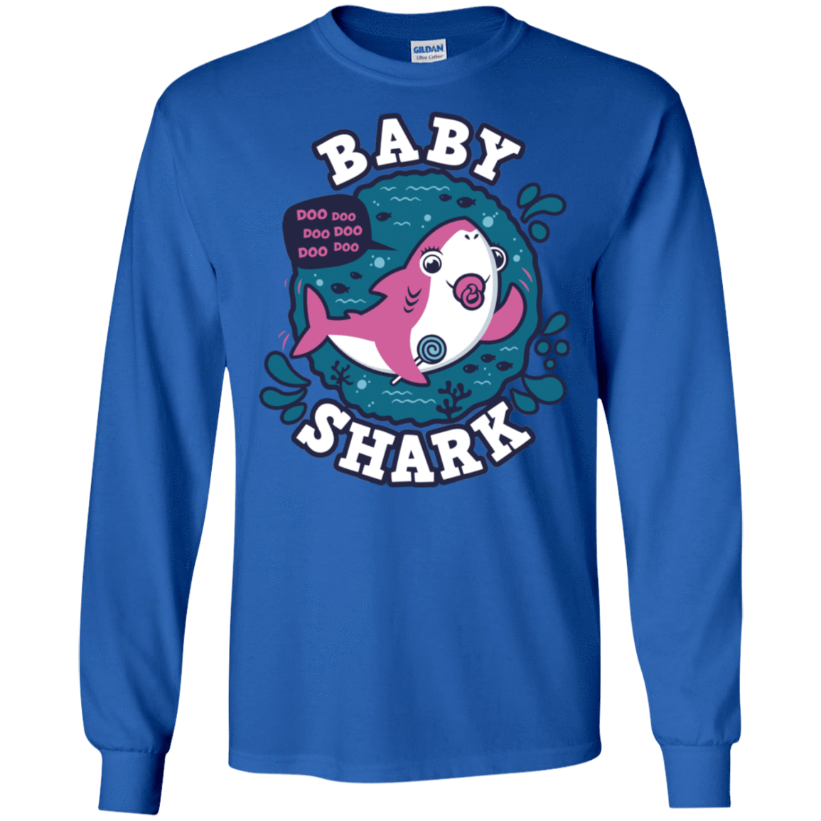 T-Shirts Royal / S Shark Family trazo - Baby Girl chupete Men's Long Sleeve T-Shirt