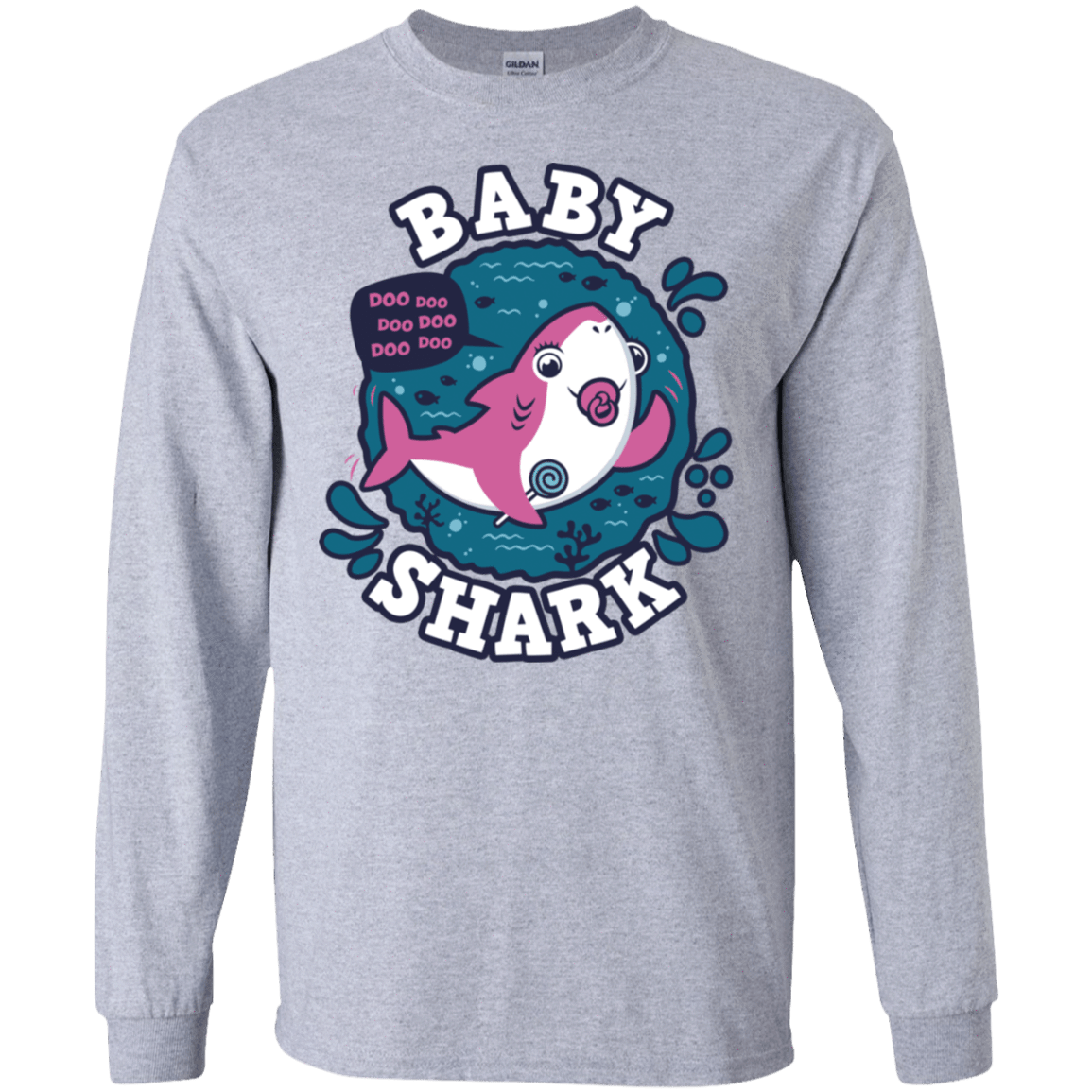 T-Shirts Sport Grey / S Shark Family trazo - Baby Girl chupete Men's Long Sleeve T-Shirt