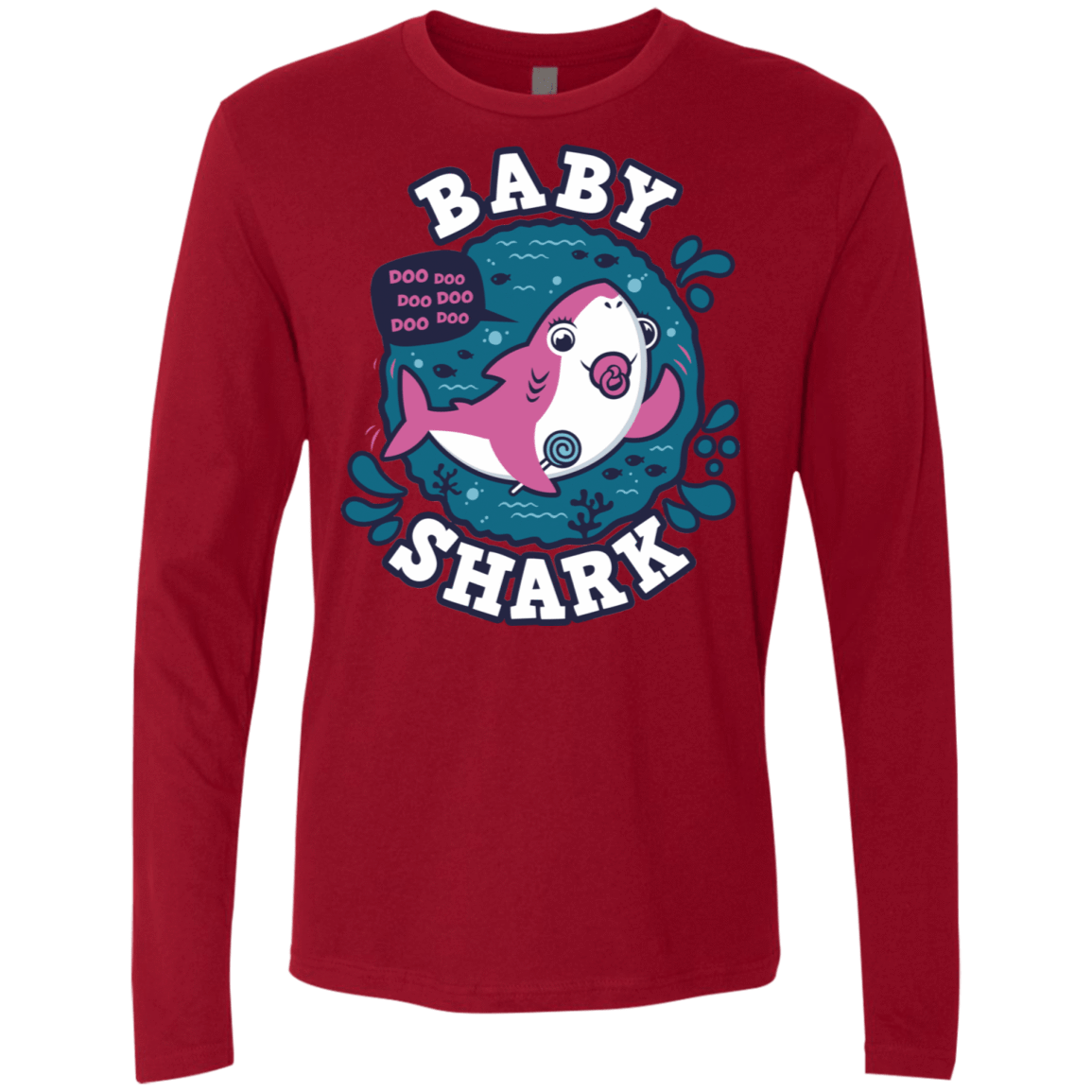 T-Shirts Cardinal / S Shark Family trazo - Baby Girl chupete Men's Premium Long Sleeve