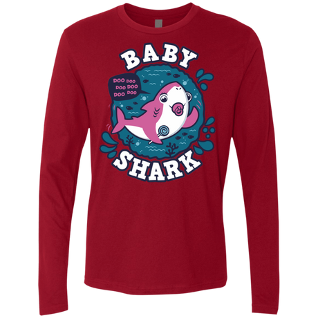 T-Shirts Cardinal / S Shark Family trazo - Baby Girl chupete Men's Premium Long Sleeve