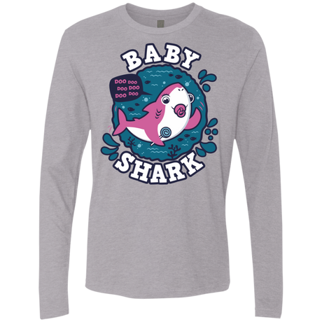 T-Shirts Heather Grey / S Shark Family trazo - Baby Girl chupete Men's Premium Long Sleeve