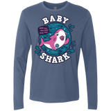 T-Shirts Indigo / S Shark Family trazo - Baby Girl chupete Men's Premium Long Sleeve