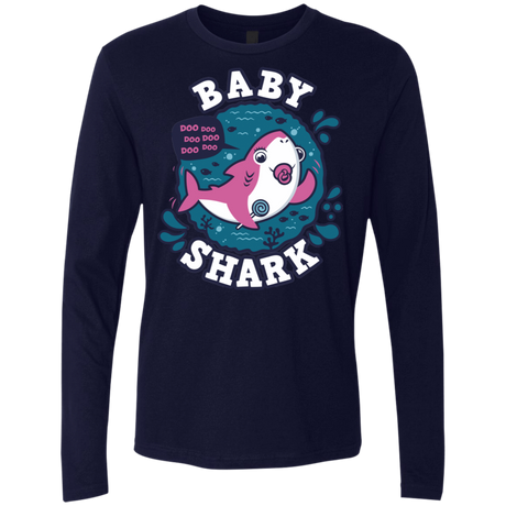T-Shirts Midnight Navy / S Shark Family trazo - Baby Girl chupete Men's Premium Long Sleeve