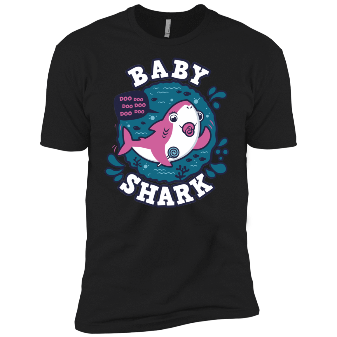 T-Shirts Black / X-Small Shark Family trazo - Baby Girl chupete Men's Premium T-Shirt