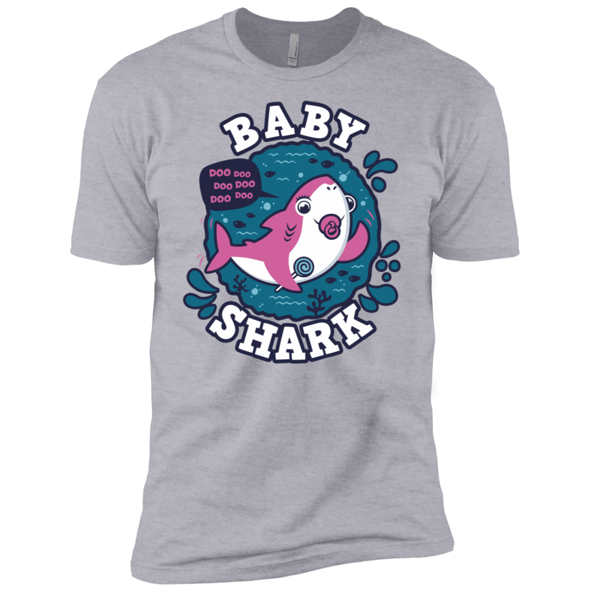 T-Shirts Heather Grey / X-Small Shark Family trazo - Baby Girl chupete Men's Premium T-Shirt