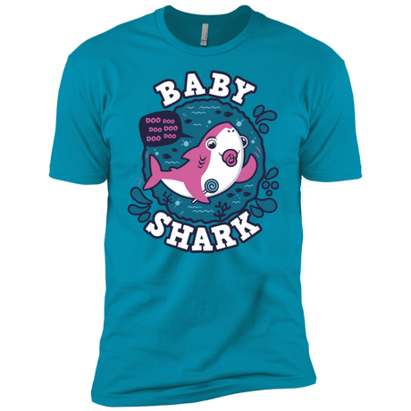 T-Shirts Turquoise / X-Small Shark Family trazo - Baby Girl chupete Men's Premium T-Shirt