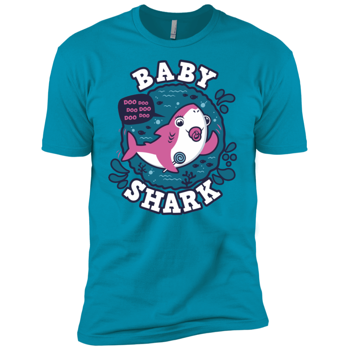 T-Shirts Turquoise / X-Small Shark Family trazo - Baby Girl chupete Men's Premium T-Shirt