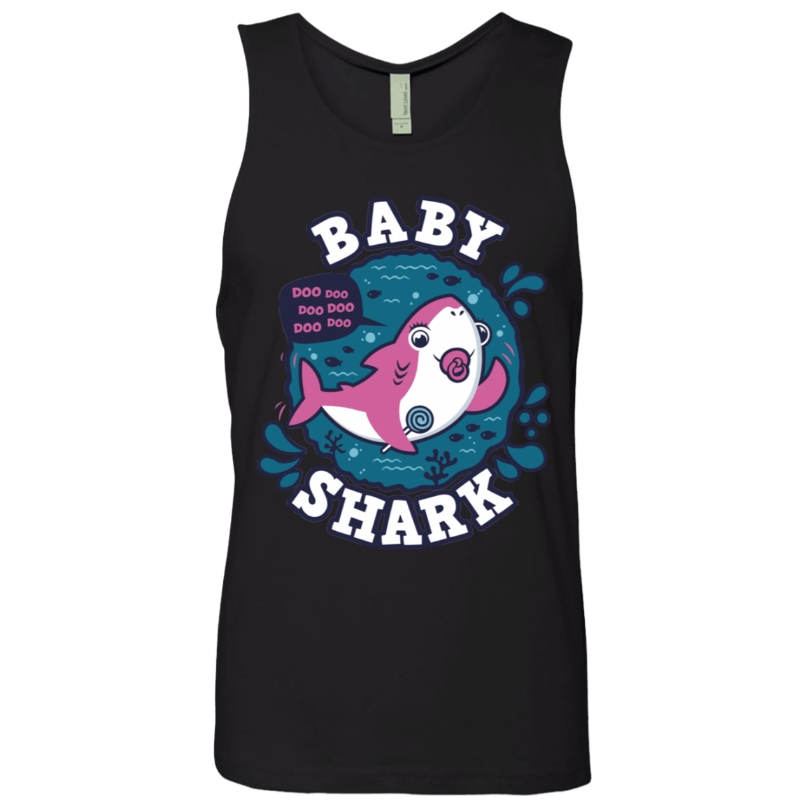 T-Shirts Black / S Shark Family trazo - Baby Girl chupete Men's Premium Tank Top