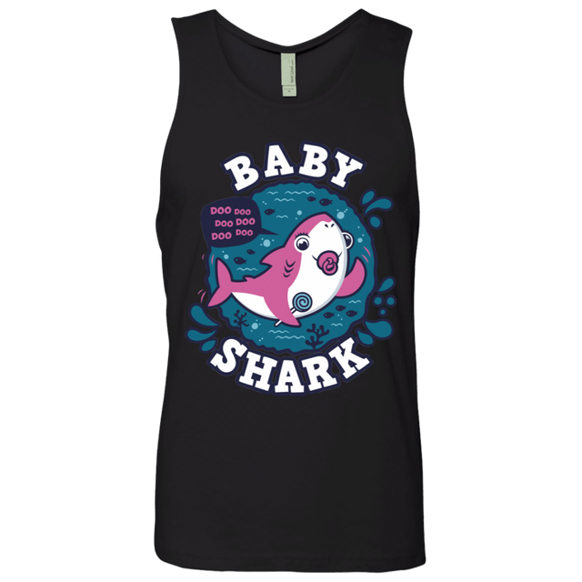 T-Shirts Black / S Shark Family trazo - Baby Girl chupete Men's Premium Tank Top