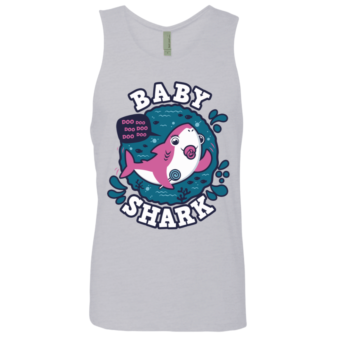 T-Shirts Heather Grey / S Shark Family trazo - Baby Girl chupete Men's Premium Tank Top