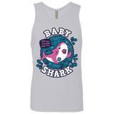 T-Shirts Heather Grey / S Shark Family trazo - Baby Girl chupete Men's Premium Tank Top