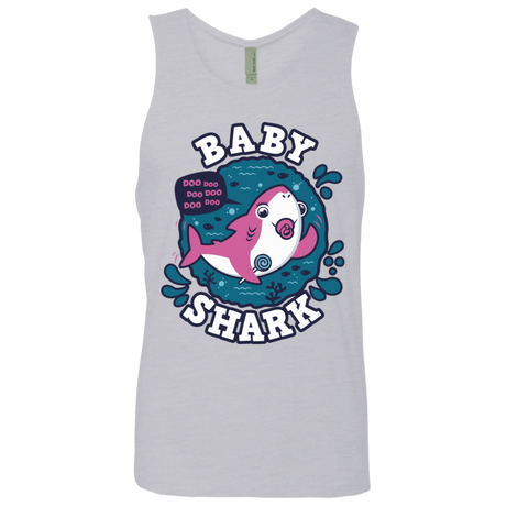 T-Shirts Heather Grey / S Shark Family trazo - Baby Girl chupete Men's Premium Tank Top