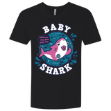 T-Shirts Black / X-Small Shark Family trazo - Baby Girl chupete Men's Premium V-Neck