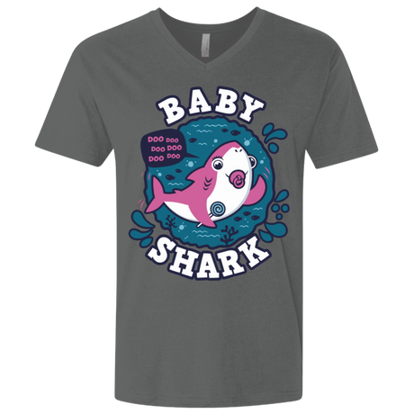 T-Shirts Heavy Metal / X-Small Shark Family trazo - Baby Girl chupete Men's Premium V-Neck