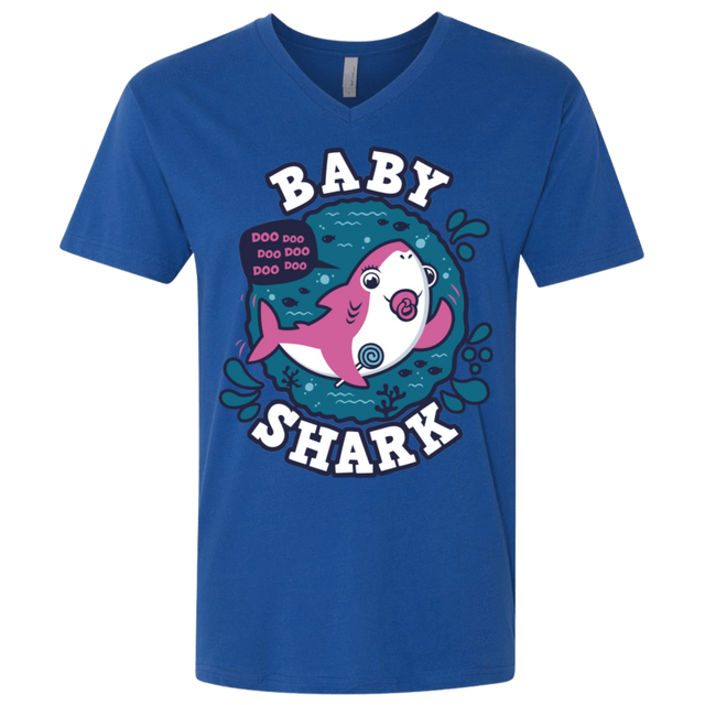 T-Shirts Royal / X-Small Shark Family trazo - Baby Girl chupete Men's Premium V-Neck