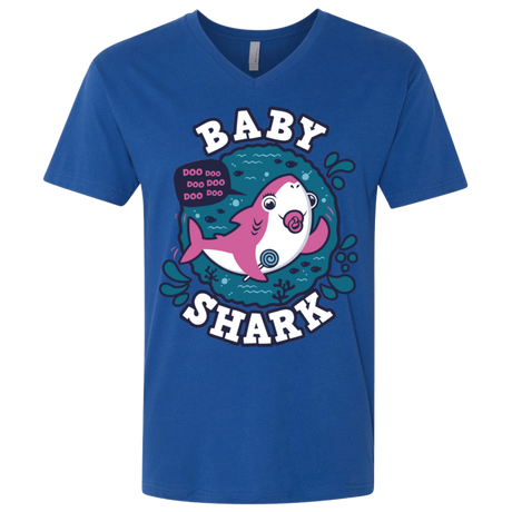 T-Shirts Royal / X-Small Shark Family trazo - Baby Girl chupete Men's Premium V-Neck