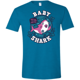 T-Shirts Antique Sapphire / S Shark Family trazo - Baby Girl chupete Men's Semi-Fitted Softstyle