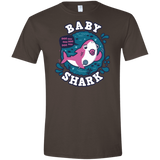 T-Shirts Dark Chocolate / S Shark Family trazo - Baby Girl chupete Men's Semi-Fitted Softstyle