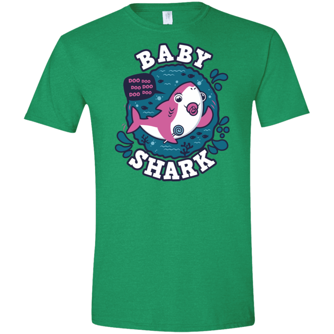 T-Shirts Heather Irish Green / S Shark Family trazo - Baby Girl chupete Men's Semi-Fitted Softstyle