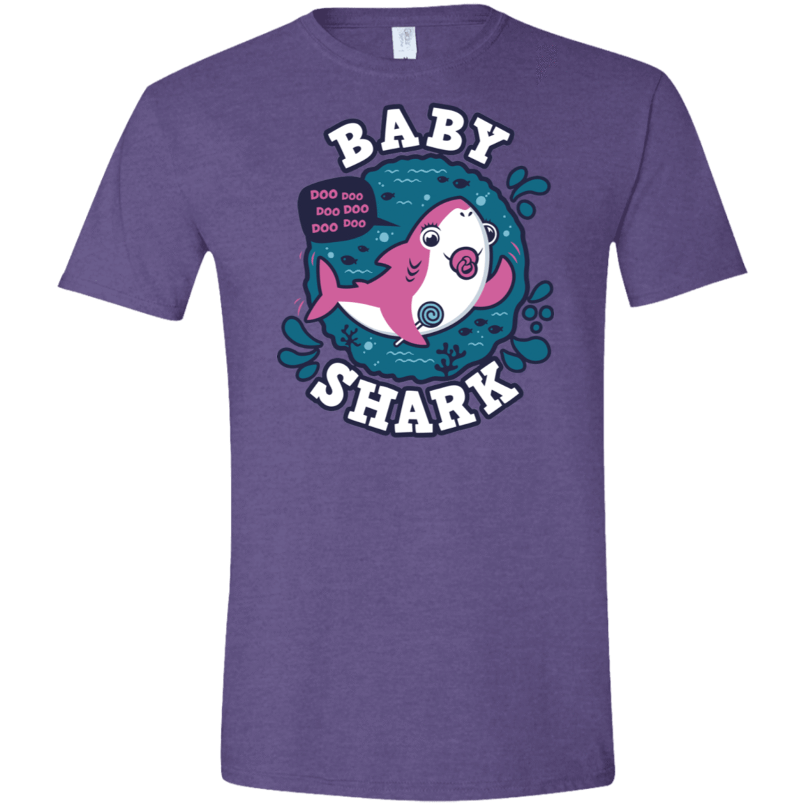 T-Shirts Heather Purple / S Shark Family trazo - Baby Girl chupete Men's Semi-Fitted Softstyle