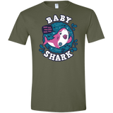 T-Shirts Military Green / S Shark Family trazo - Baby Girl chupete Men's Semi-Fitted Softstyle