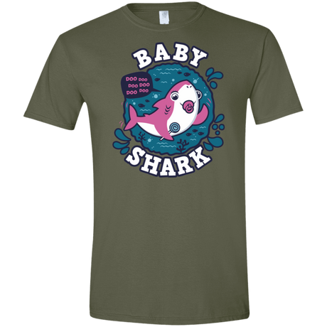 T-Shirts Military Green / S Shark Family trazo - Baby Girl chupete Men's Semi-Fitted Softstyle