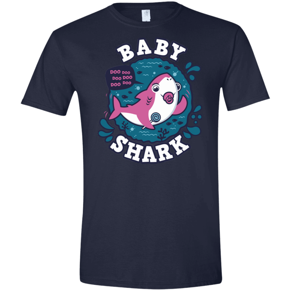 T-Shirts Navy / X-Small Shark Family trazo - Baby Girl chupete Men's Semi-Fitted Softstyle