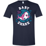 T-Shirts Navy / X-Small Shark Family trazo - Baby Girl chupete Men's Semi-Fitted Softstyle