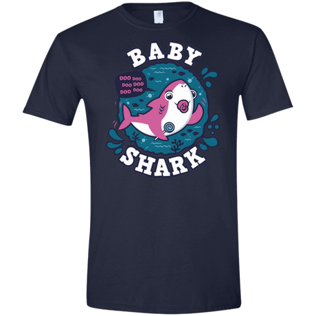 T-Shirts Navy / X-Small Shark Family trazo - Baby Girl chupete Men's Semi-Fitted Softstyle