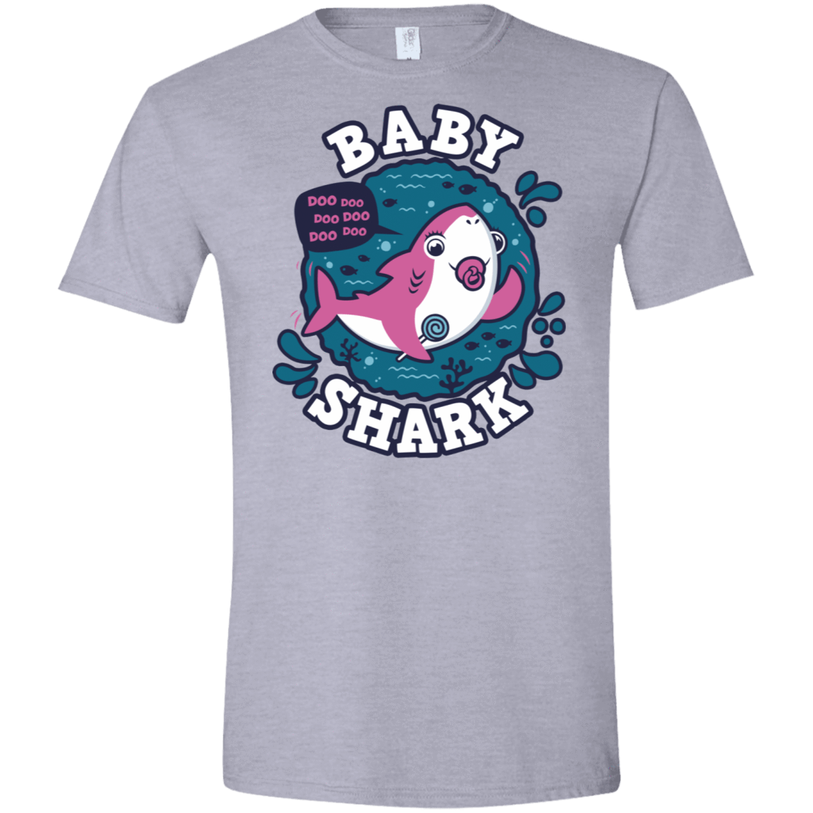 T-Shirts Sport Grey / X-Small Shark Family trazo - Baby Girl chupete Men's Semi-Fitted Softstyle