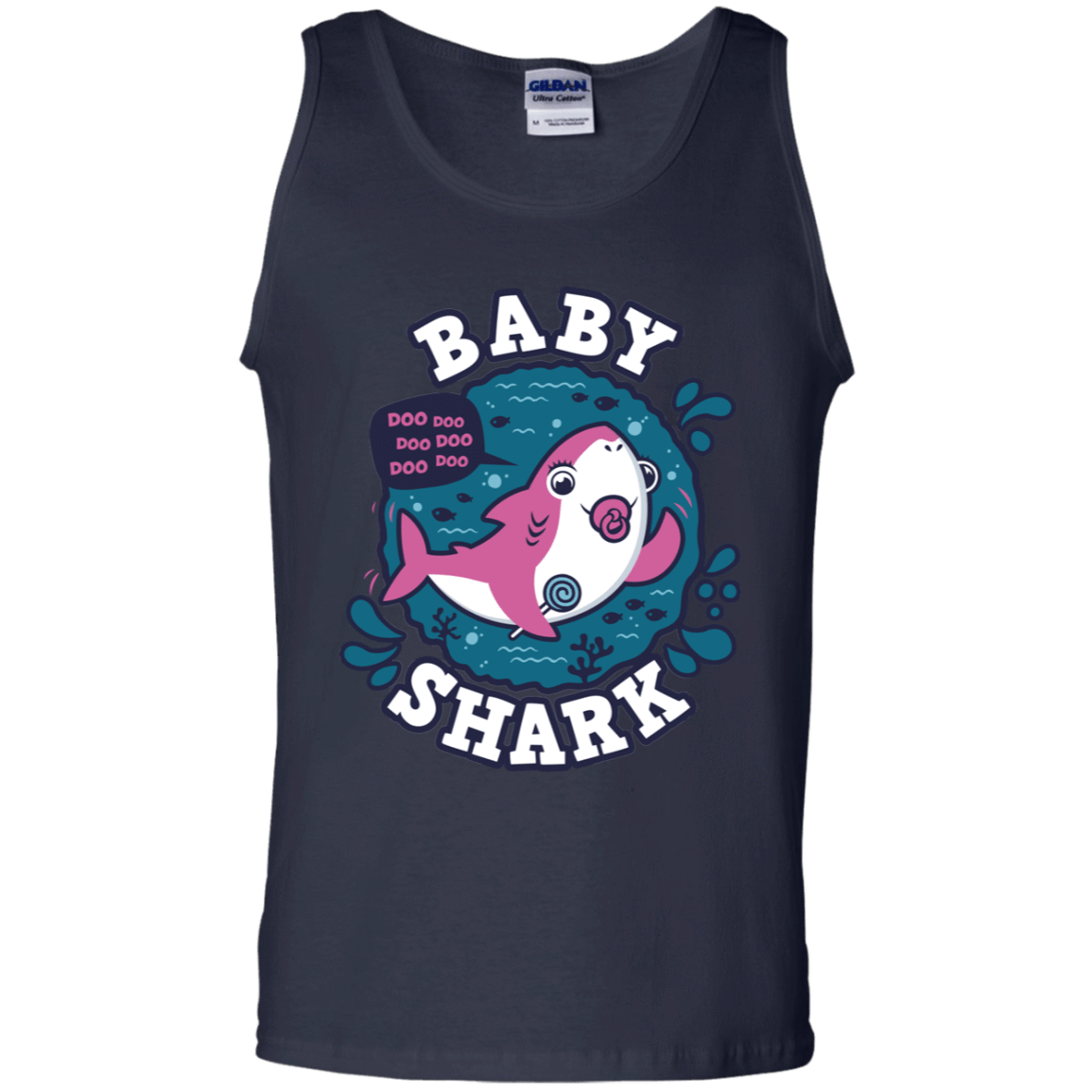 T-Shirts Navy / S Shark Family trazo - Baby Girl chupete Men's Tank Top