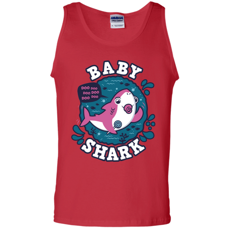 T-Shirts Red / S Shark Family trazo - Baby Girl chupete Men's Tank Top