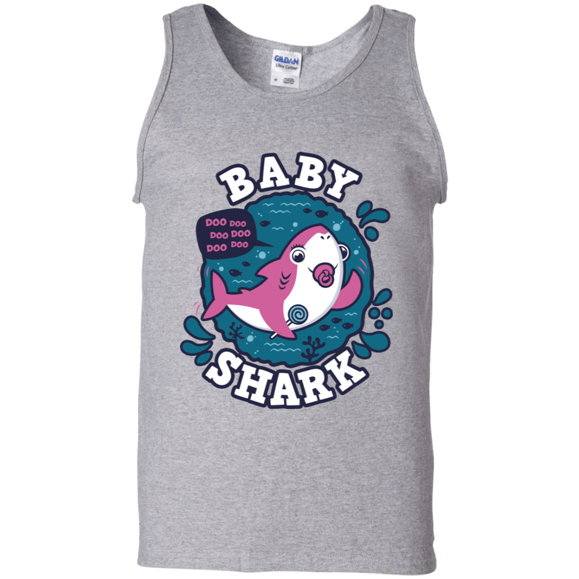 T-Shirts Sport Grey / S Shark Family trazo - Baby Girl chupete Men's Tank Top