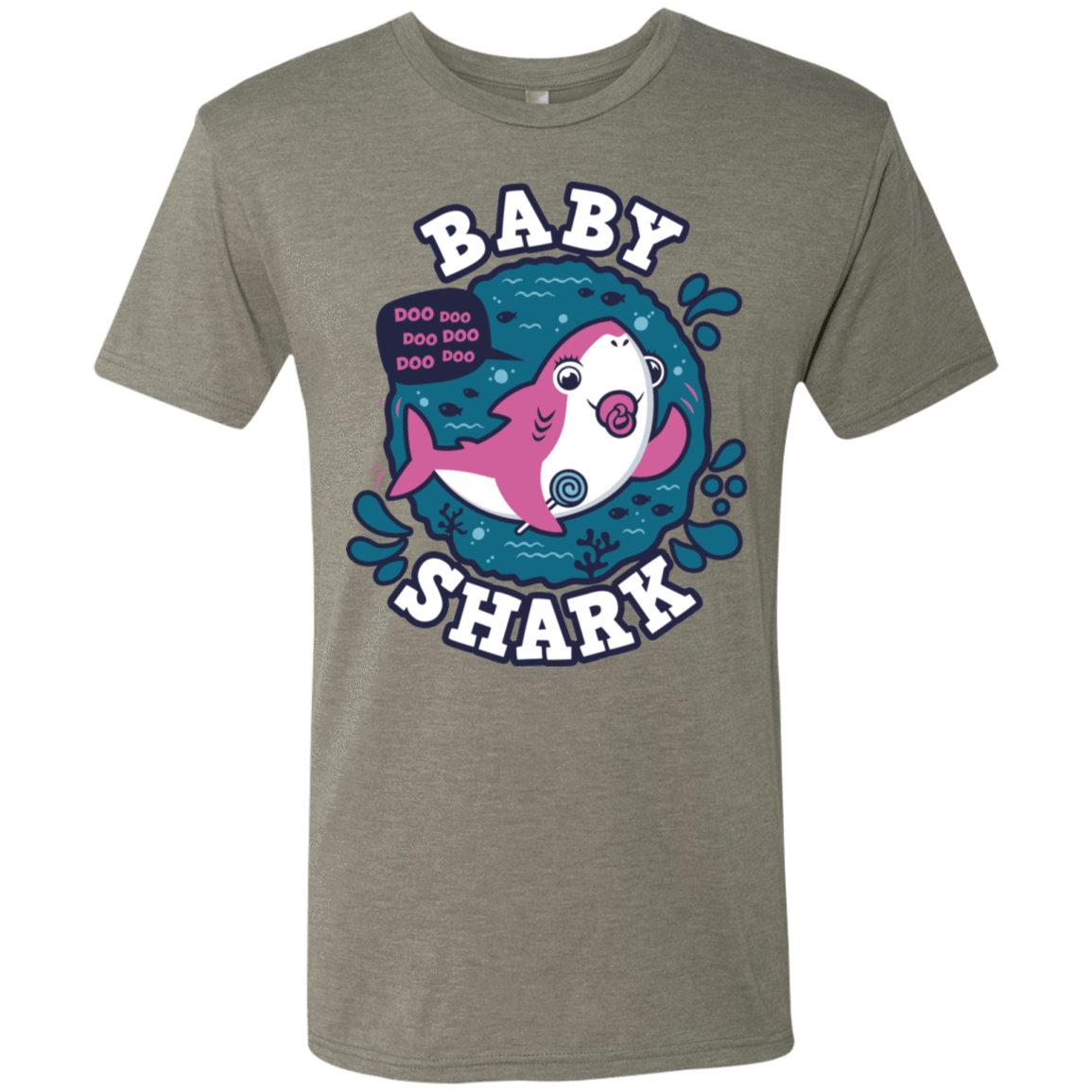 T-Shirts Venetian Grey / S Shark Family trazo - Baby Girl chupete Men's Triblend T-Shirt