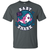 T-Shirts Dark Heather / S Shark Family trazo - Baby Girl chupete T-Shirt