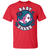 T-Shirts Red / S Shark Family trazo - Baby Girl chupete T-Shirt