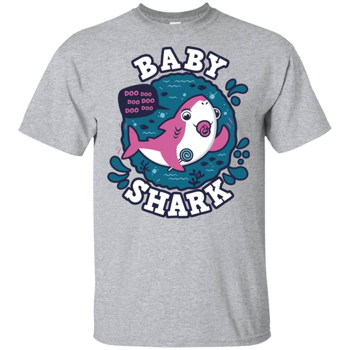 T-Shirts Sport Grey / S Shark Family trazo - Baby Girl chupete T-Shirt