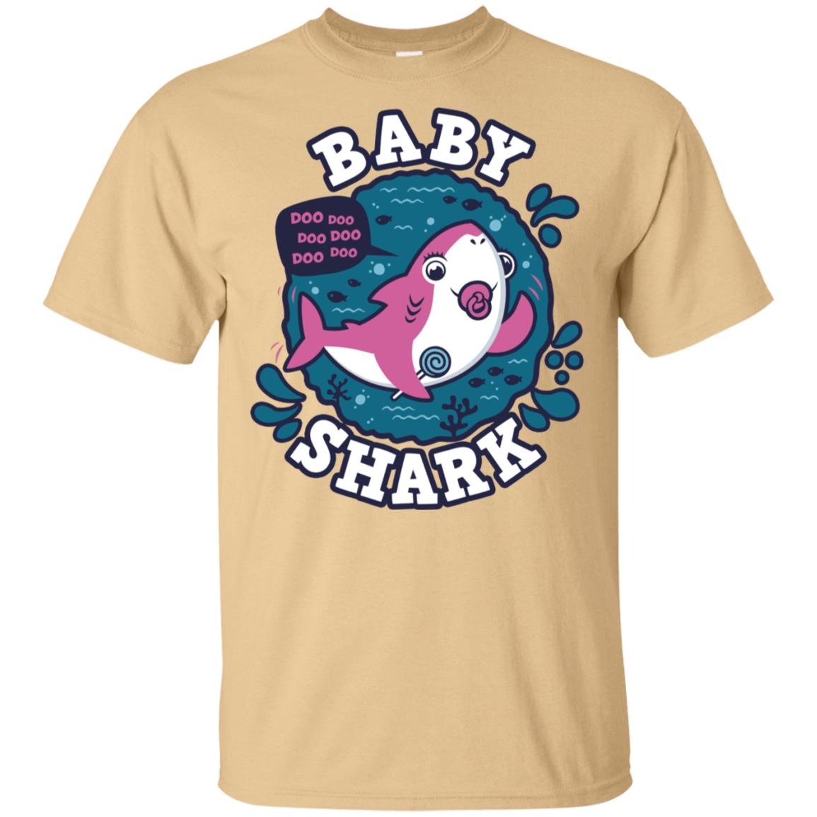 T-Shirts Vegas Gold / S Shark Family trazo - Baby Girl chupete T-Shirt