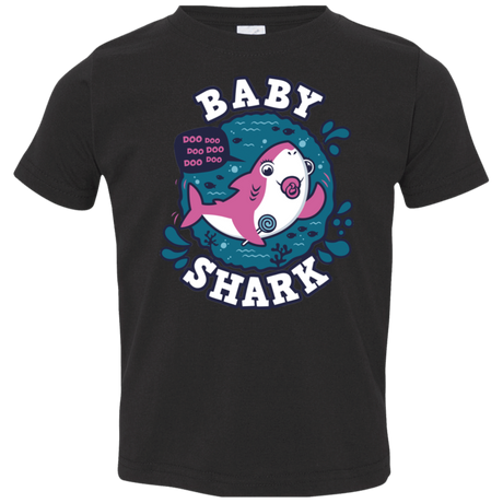 T-Shirts Black / 2T Shark Family trazo - Baby Girl chupete Toddler Premium T-Shirt