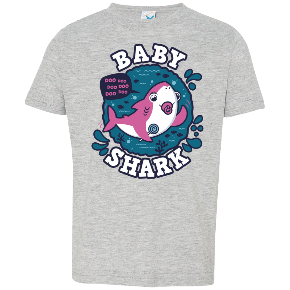 T-Shirts Heather Grey / 2T Shark Family trazo - Baby Girl chupete Toddler Premium T-Shirt