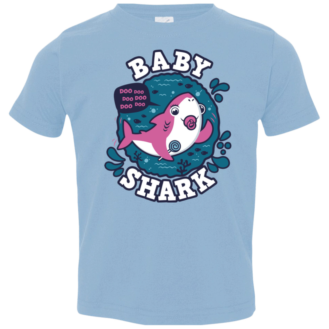T-Shirts Light Blue / 2T Shark Family trazo - Baby Girl chupete Toddler Premium T-Shirt